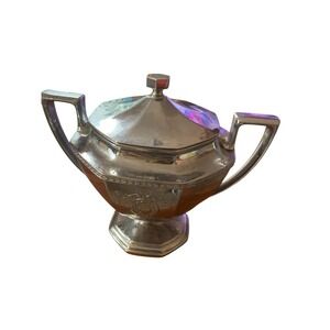 Vintage Silver Plated Sugar Bowl, Lidded 8" Sugar, Double Handle